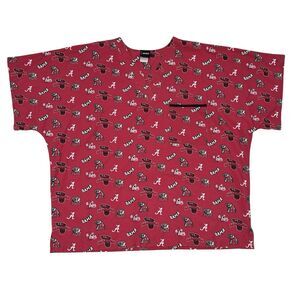 Scrub Dudz University of Alabama Crimson Tide Scrubs Top Womens 2XL Roll Tide